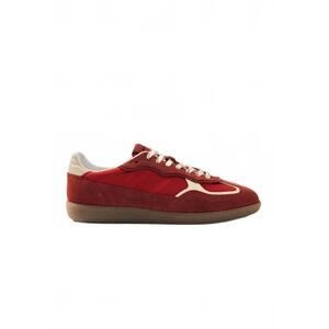 NEW ALOHAS women's rife sheen leather sneakers in red